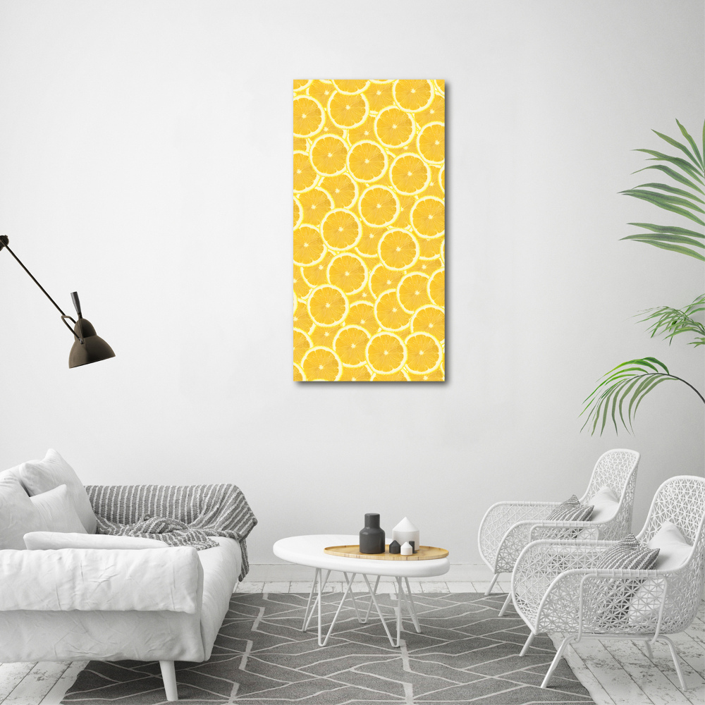 Nowoczesny obraz canvas na ramie pionowy Cytryny