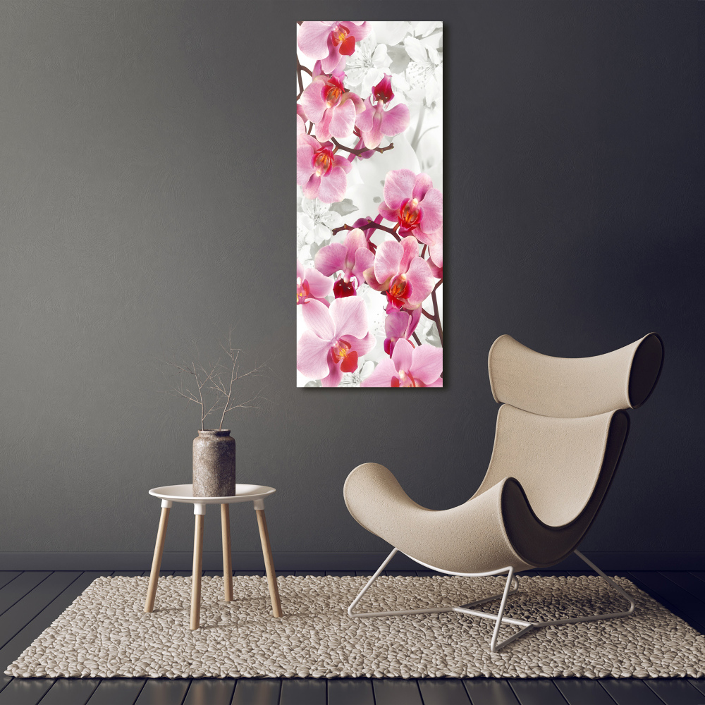 Foto obraz na płótnie pionowy Różowa orchidea
