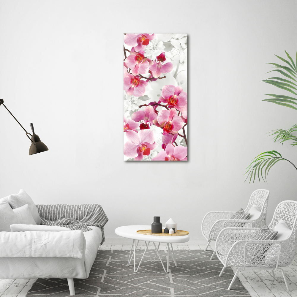 Foto obraz na płótnie pionowy Różowa orchidea