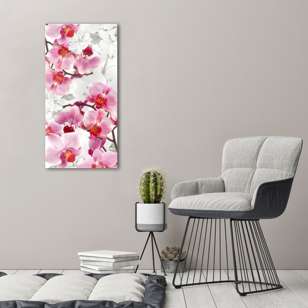 Foto obraz na płótnie pionowy Różowa orchidea