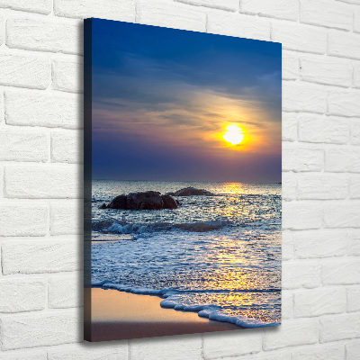 Foto obraz na płótnie pionowy Zachód słońca plaża