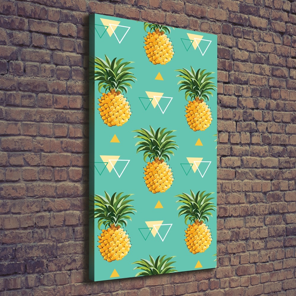 Nowoczesny obraz canvas na ramie pionowy Ananasy