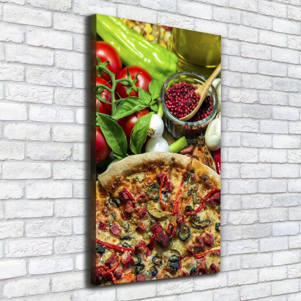 Foto obraz drukowany na płótnie pionowy Pizza