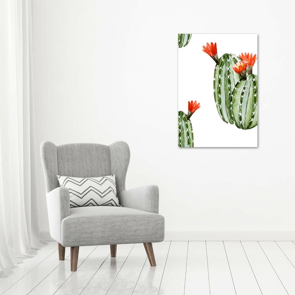 Nowoczesny obraz canvas na ramie pionowy Kaktusy