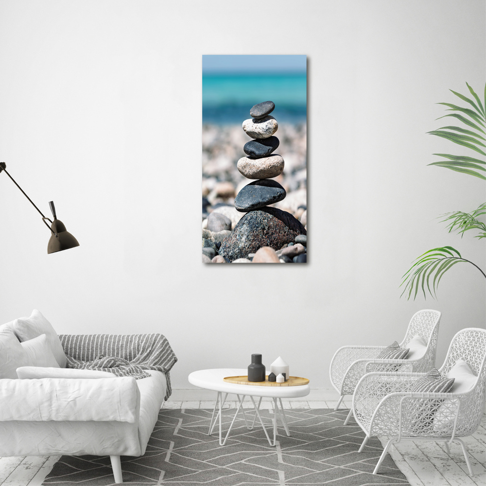 Foto obraz na płótnie pionowy Kamienista plaża