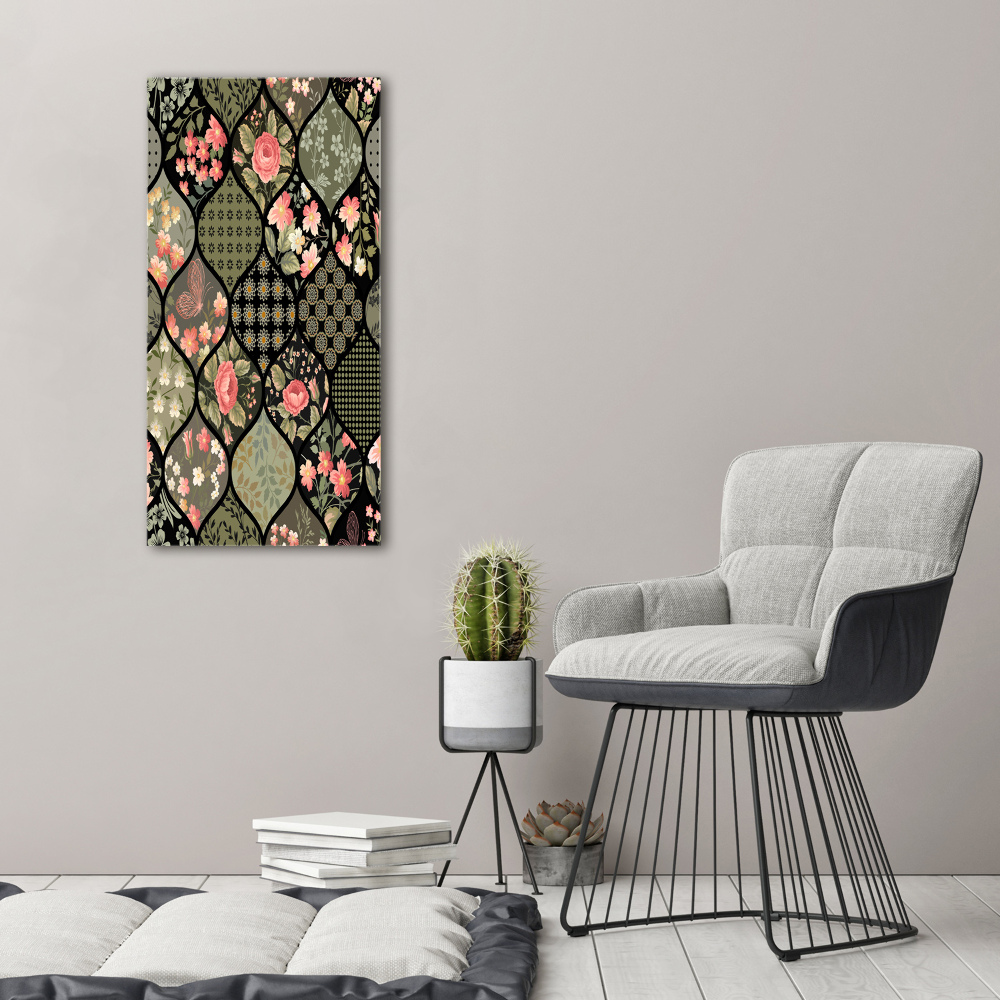 Foto obraz canvas pionowy Kwiecisty wzór