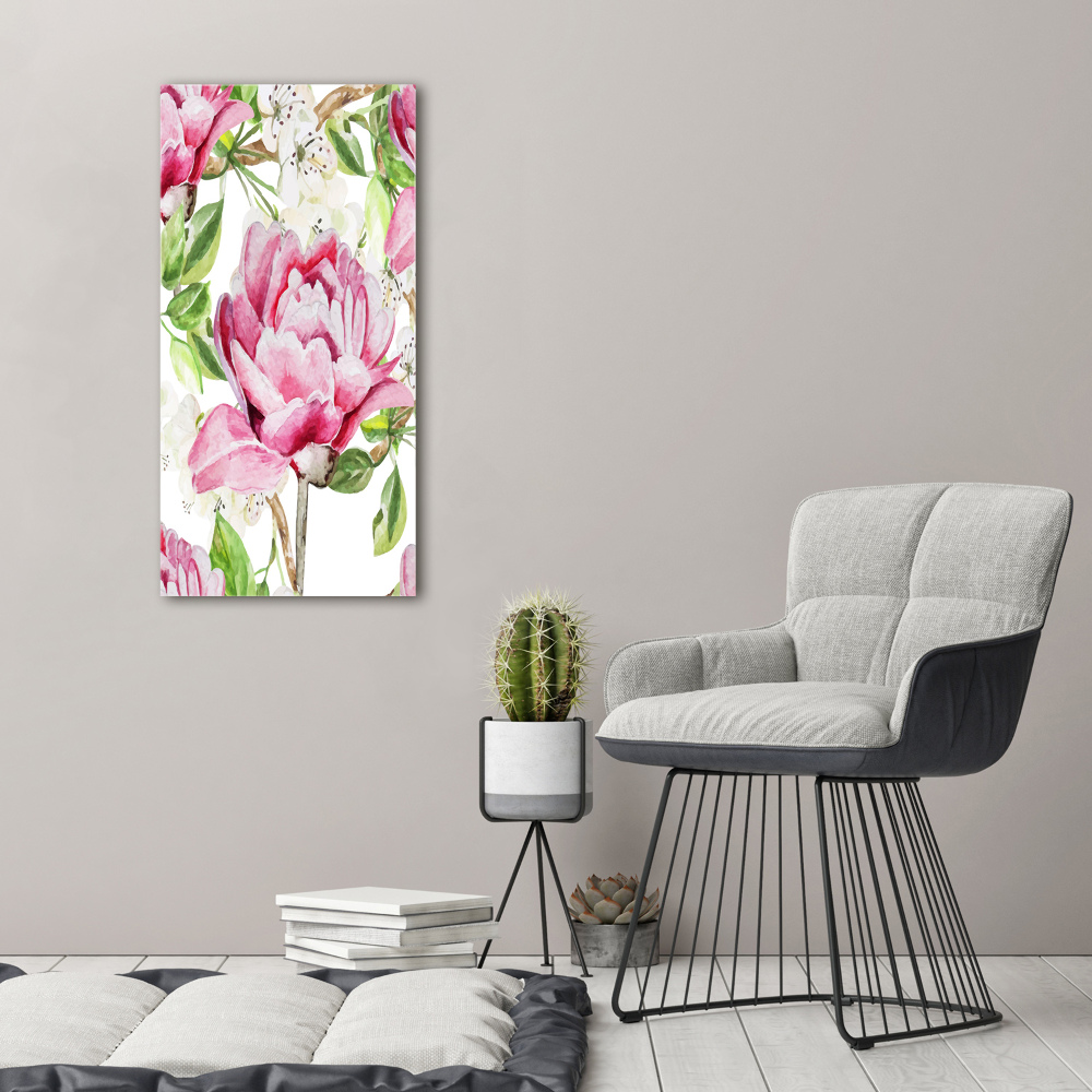 Nowoczesny obraz canvas na ramie pionowy Piwonia