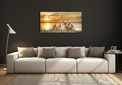 Foto obraz szklany Molo nad jeziorem