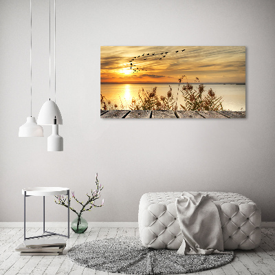 Foto obraz szklany Molo nad jeziorem