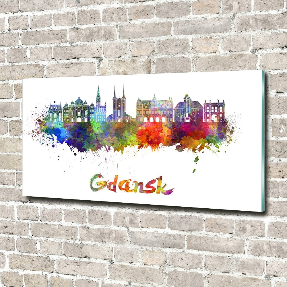 Fotoobraz na ścianę szklany Kolorowy Gdańsk