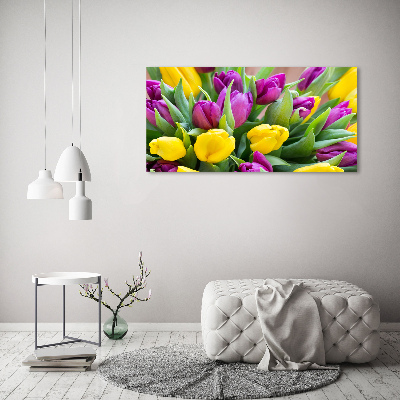Foto obraz szklany Kolorowe tulipany
