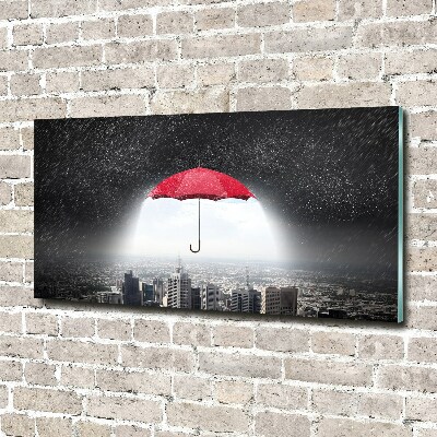 Foto obraz szklany Parasol nad miastem
