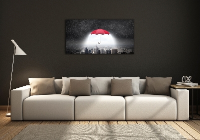Foto obraz szklany Parasol nad miastem