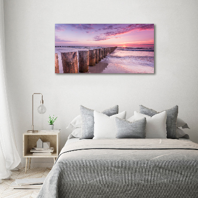 Foto obraz szklany Drewniany falochron