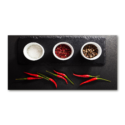 Foto obraz szklany Przyprawy i chilli