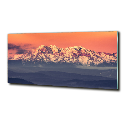 Foto obraz szklany Wschód słońca Tatry