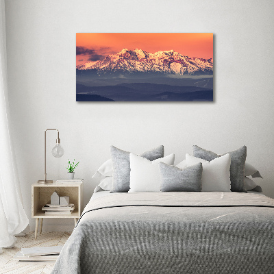 Foto obraz szklany Wschód słońca Tatry