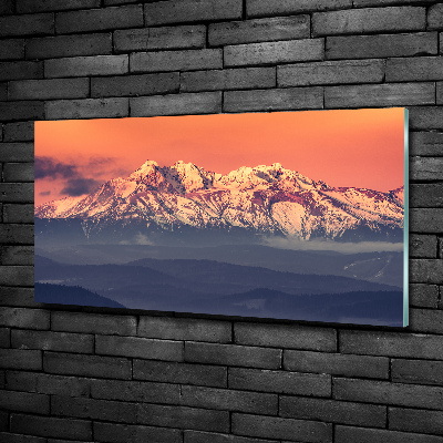 Foto obraz szklany Wschód słońca Tatry