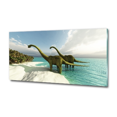 Foto-obraz szklany Dinozaury na plaży