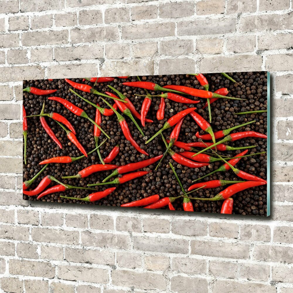 Foto obraz szklany Papryczki chilli