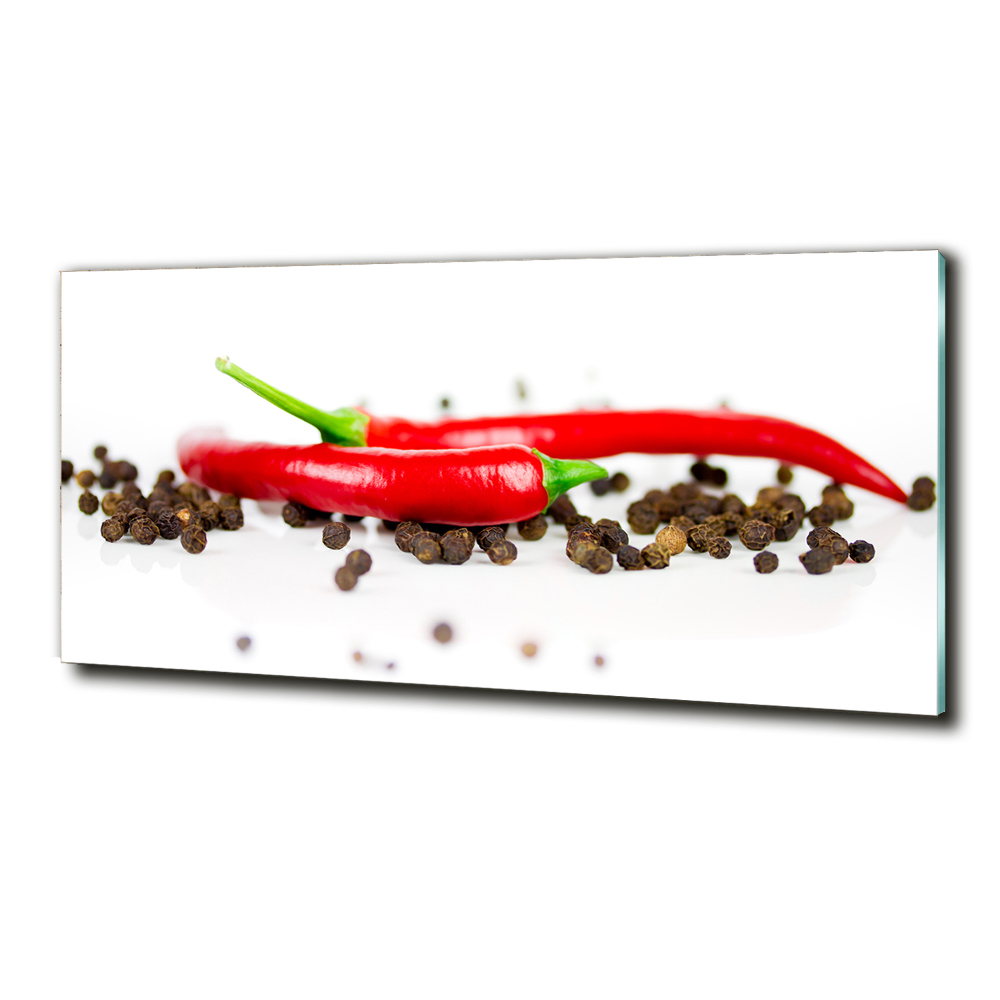 Fotoobraz na ścianę szklany Chilli i pieprz