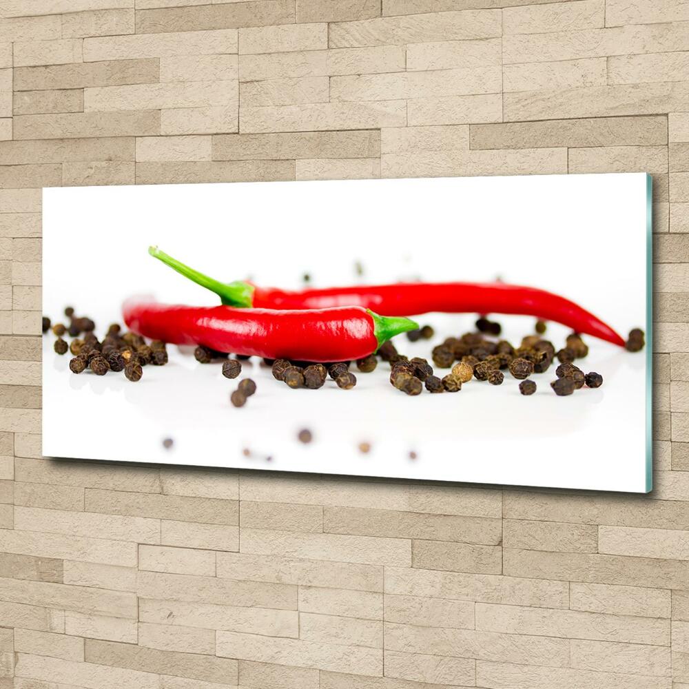Fotoobraz na ścianę szklany Chilli i pieprz