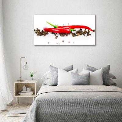 Fotoobraz na ścianę szklany Chilli i pieprz
