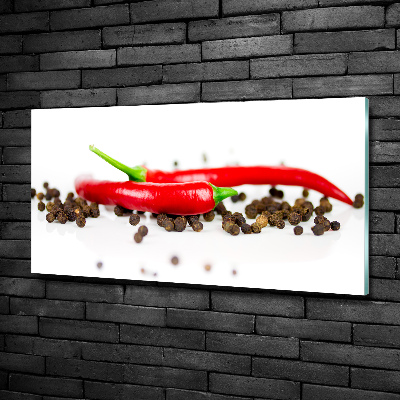 Fotoobraz na ścianę szklany Chilli i pieprz