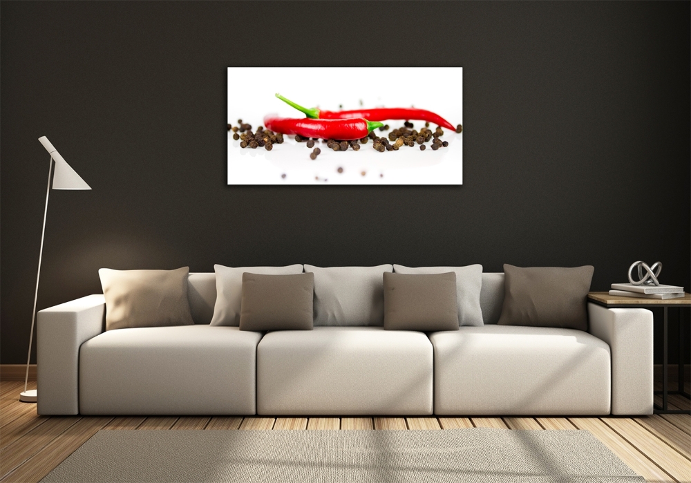 Fotoobraz na ścianę szklany Chilli i pieprz