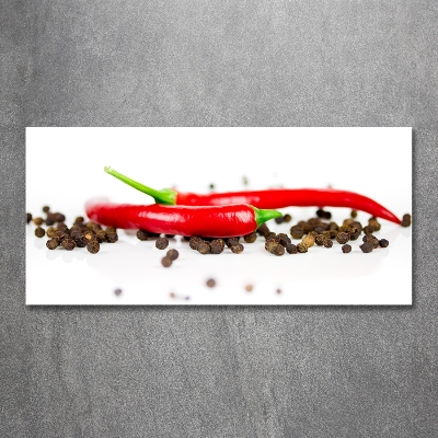 Fotoobraz na ścianę szklany Chilli i pieprz