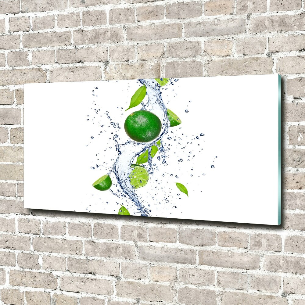 Foto obraz szkło hartowane Limonki i woda