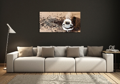 Foto obraz szklany Kawa i ziarna kawy