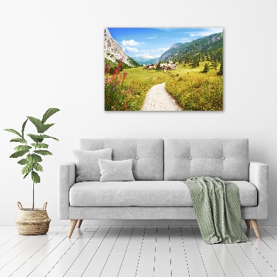Foto obraz szklany Pastwisko w Alpach