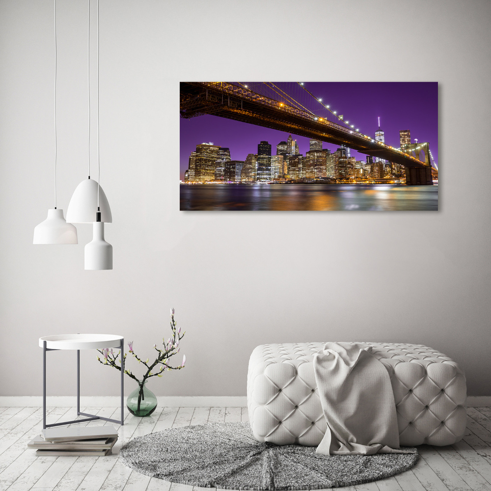 Foto obraz szkło hartowane Manhattan nocą