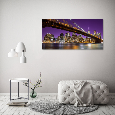 Foto obraz szkło hartowane Manhattan nocą