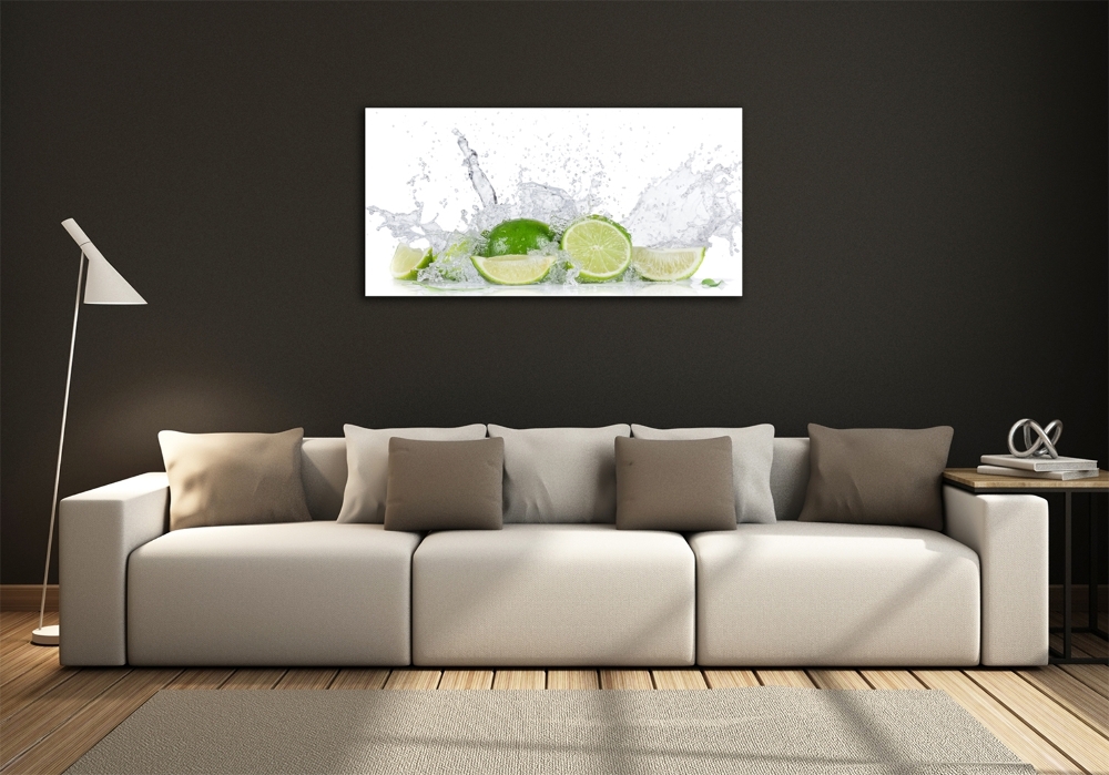 Foto obraz szkło hartowane Limonki i woda