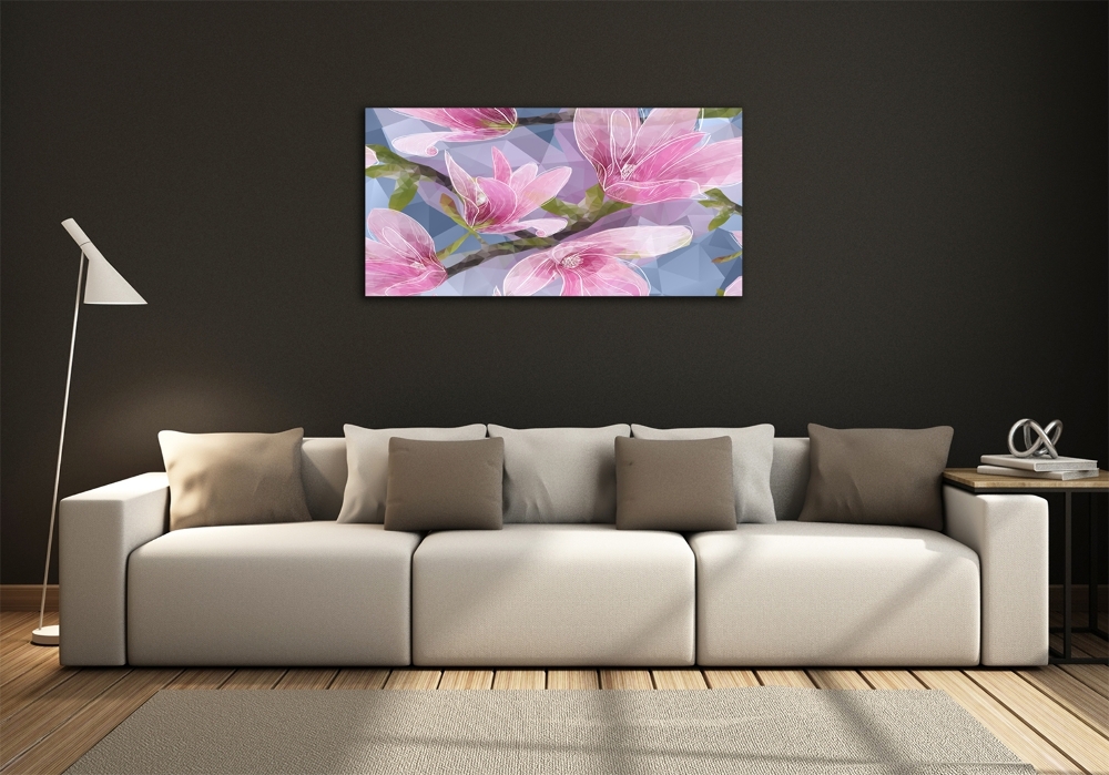Fotoobraz na ścianę szklany Różowa magnolia