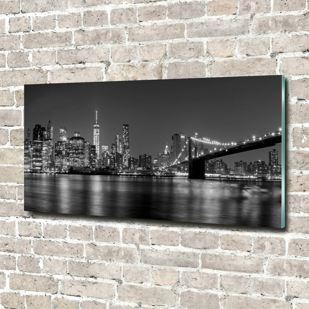 Foto obraz szkło hartowane Manhattan nocą