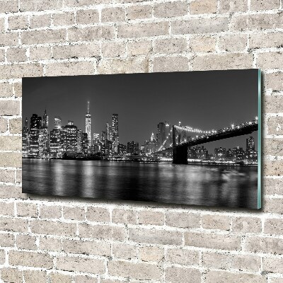 Foto obraz szkło hartowane Manhattan nocą