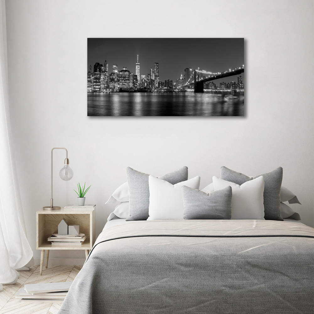 Foto obraz szkło hartowane Manhattan nocą