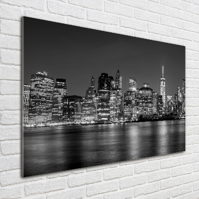 Foto obraz szkło hartowane Manhattan nocą