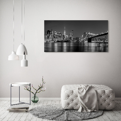 Foto obraz szkło hartowane Manhattan nocą