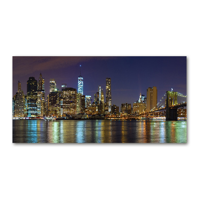 Foto obraz szkło hartowane Manhattan nocą