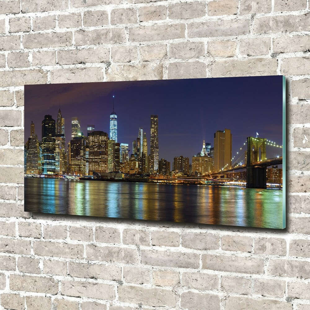 Foto obraz szkło hartowane Manhattan nocą