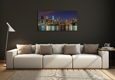 Foto obraz szkło hartowane Manhattan nocą