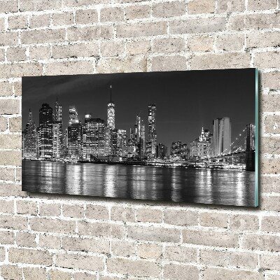 Foto obraz szkło hartowane Manhattan nocą
