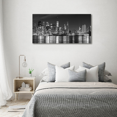 Foto obraz szkło hartowane Manhattan nocą