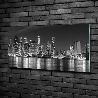 Foto obraz szkło hartowane Manhattan nocą