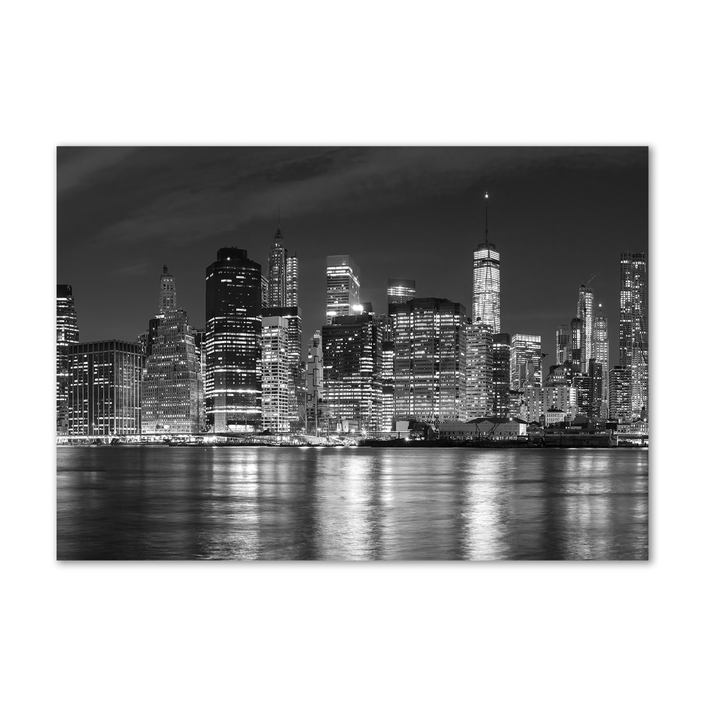 Foto obraz szkło hartowane Manhattan nocą