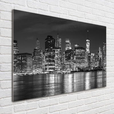 Foto obraz szkło hartowane Manhattan nocą